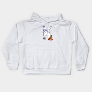 Name Initial Letter K and Dove Kids Hoodie